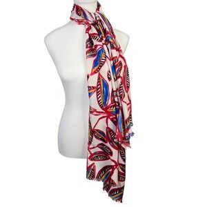 J. Crew Women's Lightweight Printed Scarf Feathers Abstract